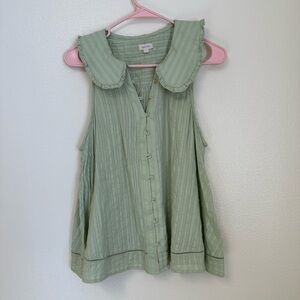 Anthropologie Pilcro Keira Collared Button-Front Blouse Tank